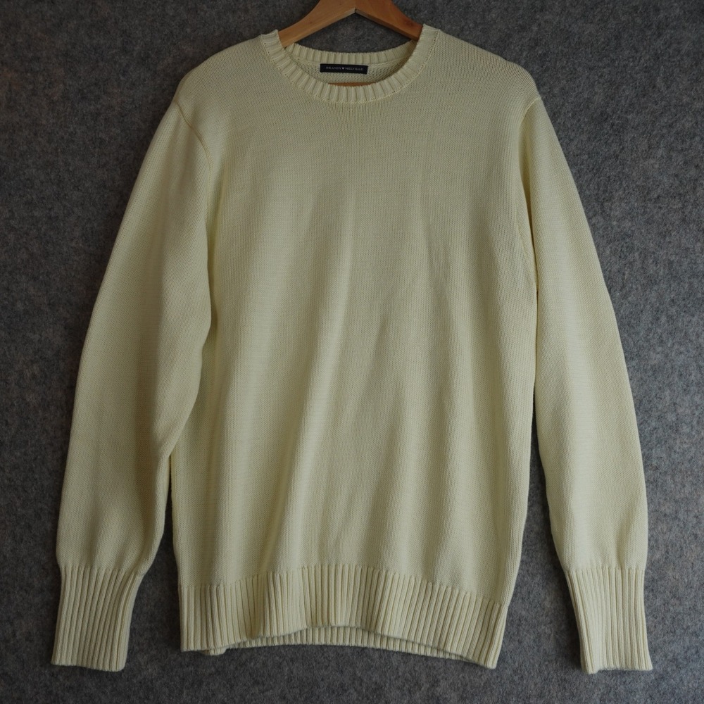 Brandy Melville Cotton Crewneck Sweater Womens OS Butter Yellow Ribbed Oversized